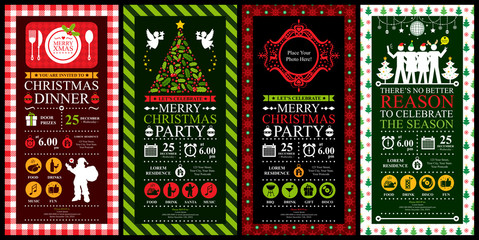 Wall Mural - Christmas Party Invitation Card Sets