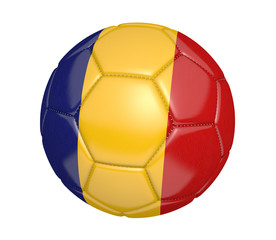 Wall Mural - Soccer ball, or football, with the country flag of Romania