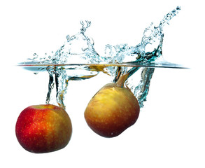 Poster - Apple dropping into water