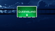 Queensland Australia Highway Road Sign at Night