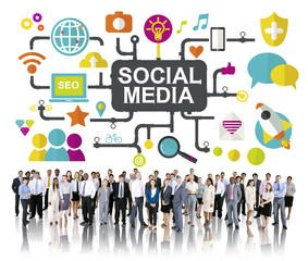 Canvas Print - Social Media Social Networking Connection Global Concept