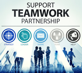 Canvas Print - Support Teamwork Partnership Group Collaboration Concept