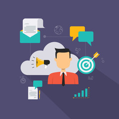 Poster - business man icon and business marketing concept