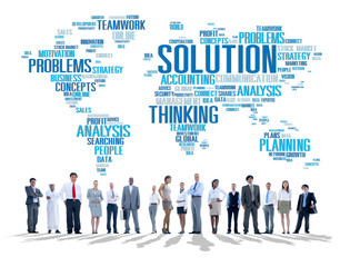 Poster - Solution Solve Problem Strategy Vision Decision Concept
