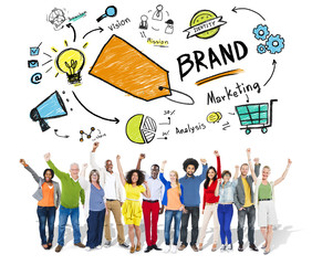 Sticker - Diverse People Celebration Marketing Brand Concept