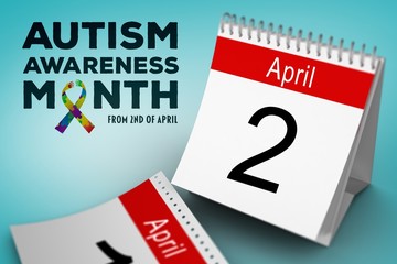Poster - Composite image of autism awareness month