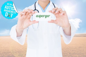 Poster - Asperger against sunny brown landscape