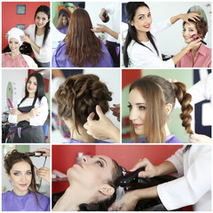 Wall Mural - Beauty salon collage