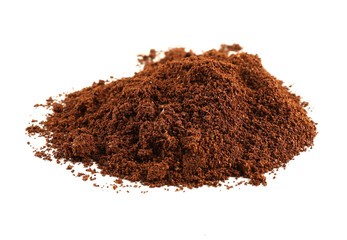 Sticker - Pile of ground coffee isolated on white