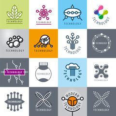 Sticker - big set of vector logos technology