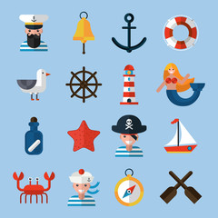 Canvas Print - Nautical Icons Set