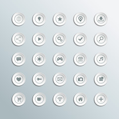 Poster - Set of 3d circle web icons.