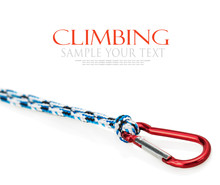 Carabiner And Rope Climbing Equipment Isolated