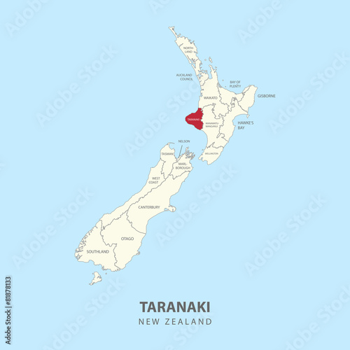 TARANAKI REGION MAP flat design illustration vector - Buy this stock ...