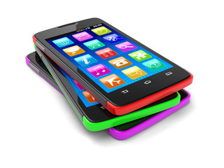Poster - Touchscreen smartphones (clipping path included)