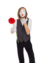 Mime Actor With A Flower