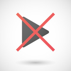 Sticker - Not allowed icon with a play sign