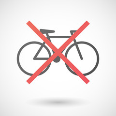 Poster - Not allowed icon with a bicycle