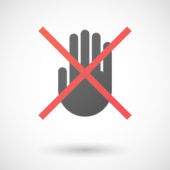 Canvas Print - Not allowed icon with a hand