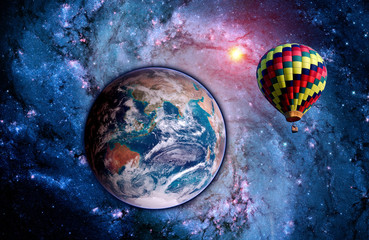 Wall Mural - fantasy landscape balloon earth