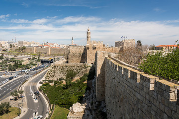 Wall Mural - Tower of David from The Ramparts Walk