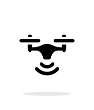 Wireless Quadcopter Simple Icon On White Background.