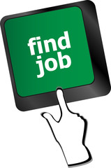 Poster - Searching for job on the internet. Jobs button