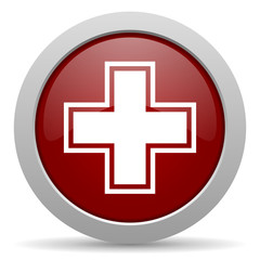 Aufkleber - pharmacy red glossy web icon