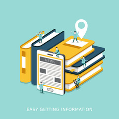 Wall Mural - easy getting information concept flat 3d isometric infographic