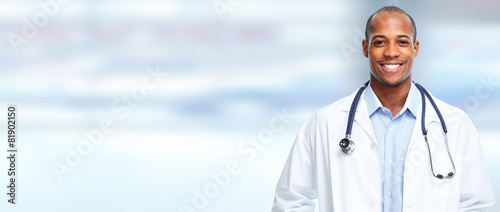 African american medical doctor man. Tableau sur Toile