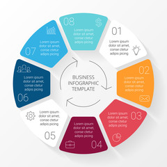 Wall Mural - Vector circle lines infographic. Template for cycle diagram