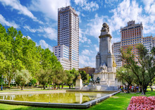 The Cervantes Monument, The Tower Of Madrid (Torre De Madrid) An