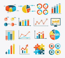 Poster - Infographic Set Graph and Charts, Diagrams
