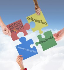 Poster - Composite image of autism awareness month