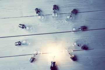 Poster - Light bulbs forming frame