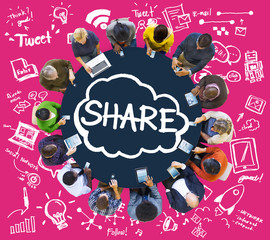 Poster - Share Sharing Connection Online Communication Networking Concept