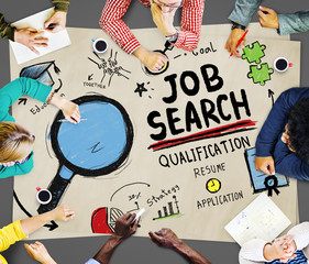 Poster - Job Search Qualification  Recruitment Hiring Application Concept