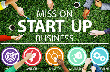 Canvas Print - Mission Start Up Business Launch Team Success Concept