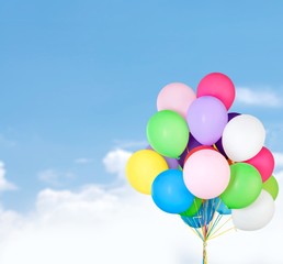 Poster - Balloon. Colorful bright balloons isolated on white