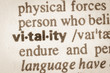 Dictionary definition of word vitality