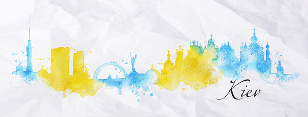 Wall Mural - Silhouette watercolor Kiev