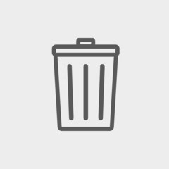 Sticker - Trash Can thin line icon