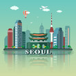 Modern Seoul City Skyline Design. South Korea