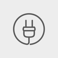 Sticker - Electrical plug thin line icon