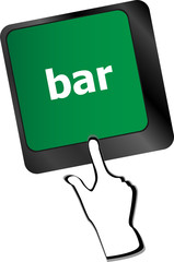 Poster - bar button on the digital keyboard keys vector
