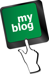 Poster - My blog button on the keyboard key close-up, keyboard keys