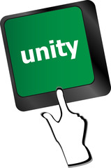 Poster - unity word on computer keyboard pc key vector