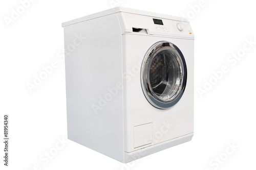 Fotografie, Obraz Washing machine isolated on white background