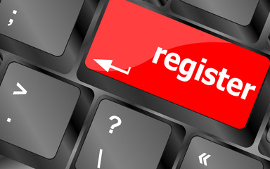Poster - Closeup of register key in a modern keyboard vector