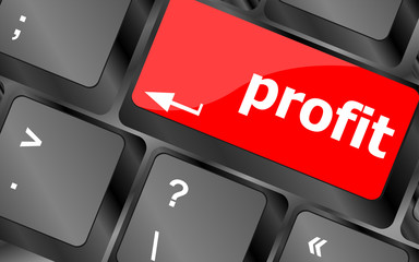 Poster - profit button on keyboard keys - business concept vector